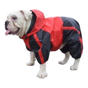 Raincoat For Dogs Red Sport Jacket Size L
